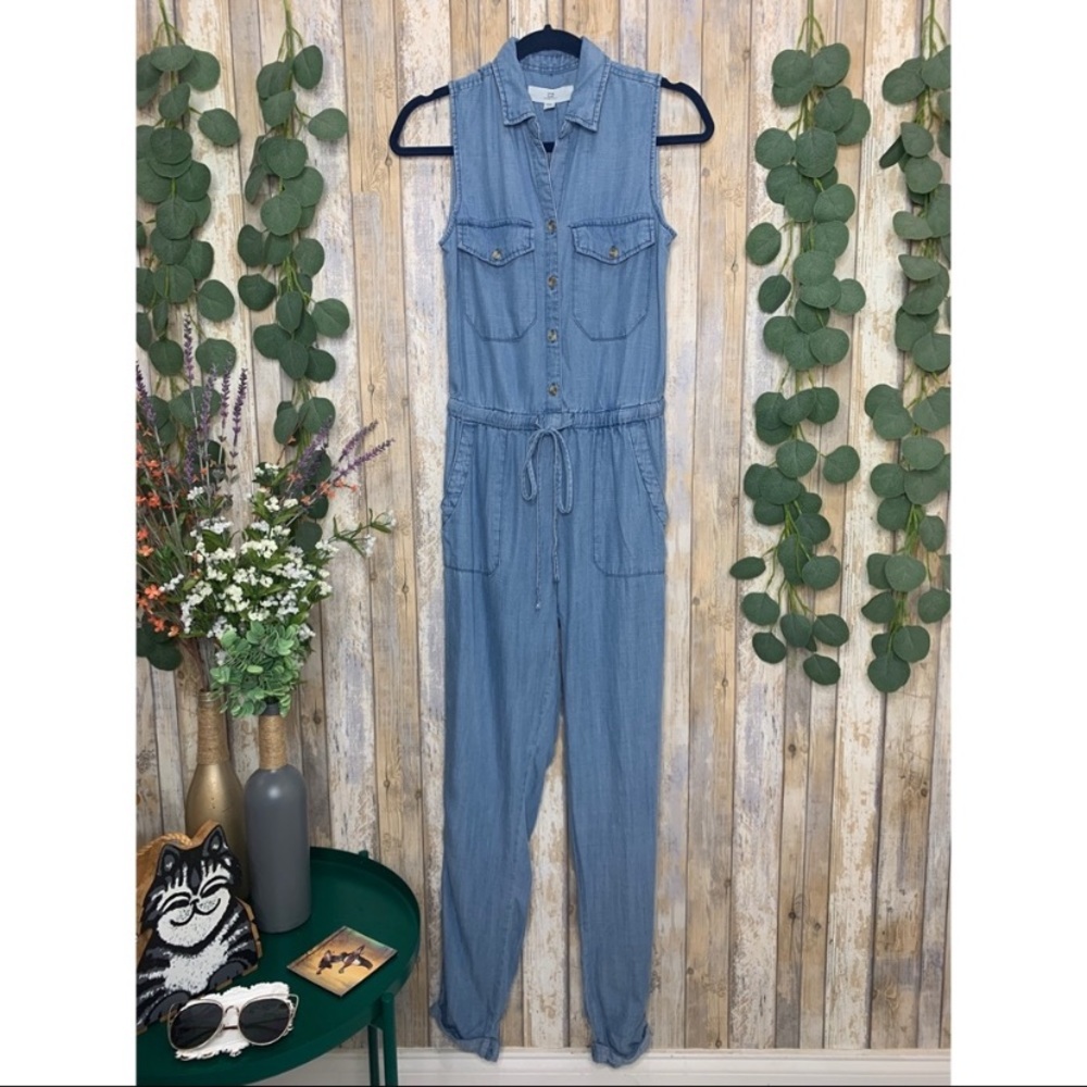 Thread & Supply Chambray Sleeveless Jumpsuit